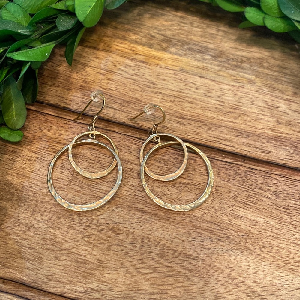 Hammered Double Hoop Earrings
